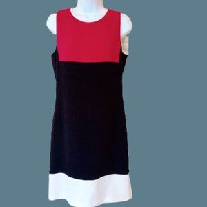 Red Black White Colorblock Dress Size 8